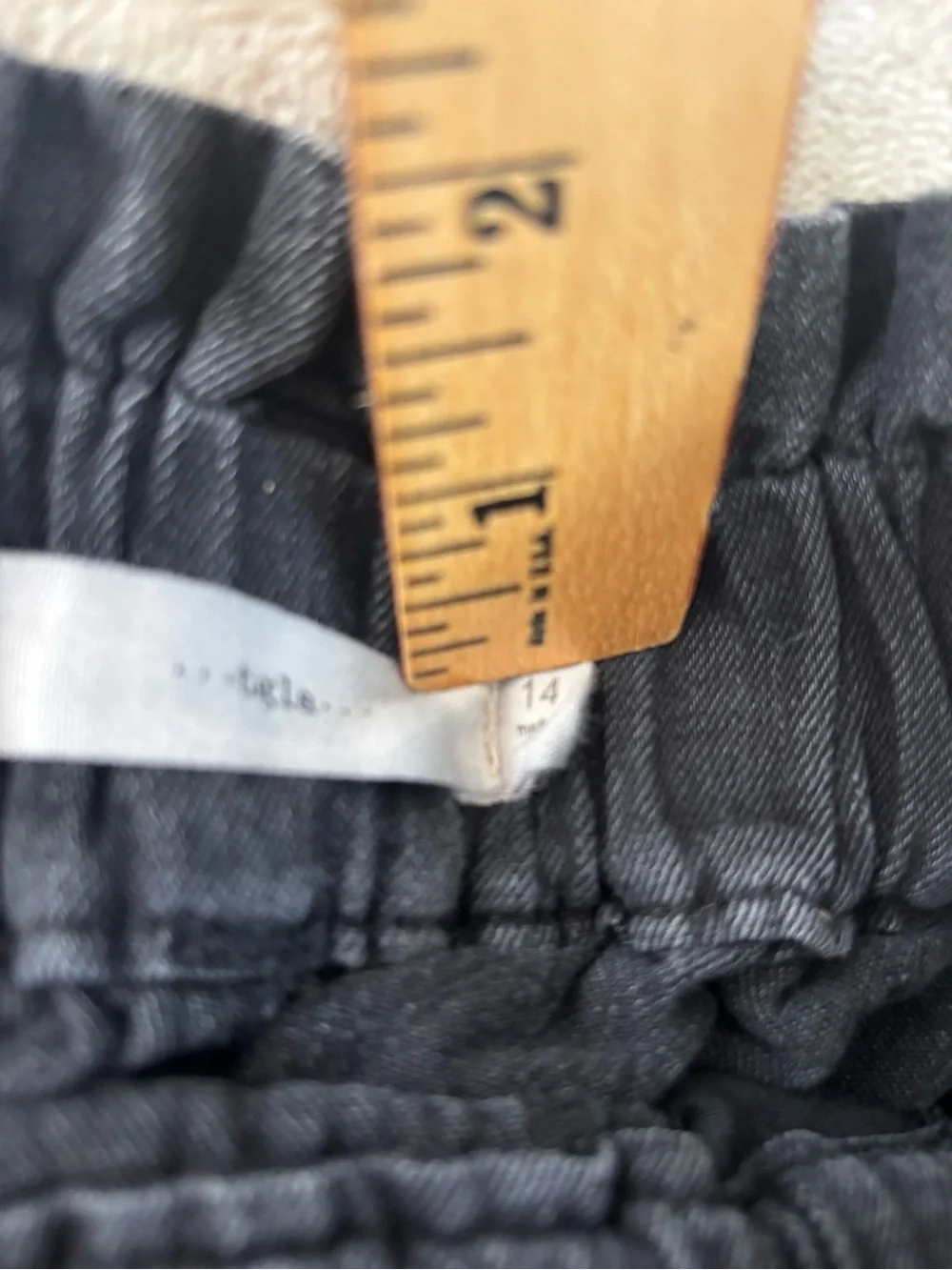 Kids Black Elastic-Waist Denim Shorts